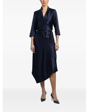 Peter Cohen Wrap Tie Dress - Blue