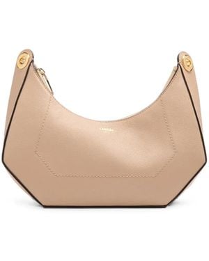 Lancel L Zip Buckle-Detail Curved Shoulder Bag - Natural