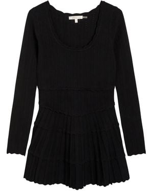 LoveShackFancy Scalloped Tiered Dress - Black