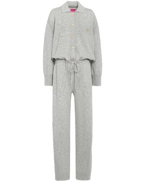 Barrie X Sofia Coppola Long-Sleeve Cashmere Jumpsuit - Grey