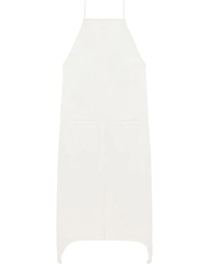 Courreges Square-Neck Midi Dress - White