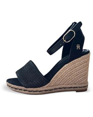 Tommy Hilfiger Woven Wedge Sandals - Blue