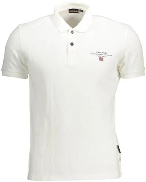 Napapijri Elbas Logo-Print Polo Shirt - White
