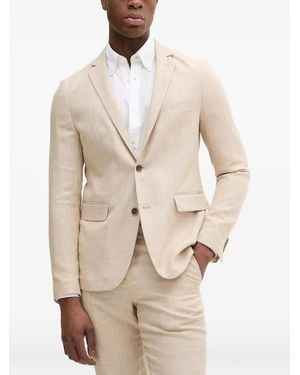 Lindbergh Costume Boutonné À Col À Revers Crantés - Neutre