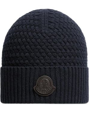 Moncler Beanie Mit Zopfmuster - Blau