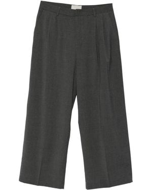 THESTROY Pleated Wide-Leg Trousers - Grey