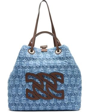 Casadei Borsa A Spalla Con Ricamo - Blu