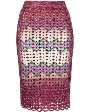 PONDER.ER Falda midi con estampado gráfico - Rojo