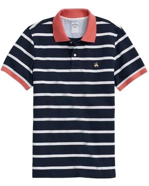 Brooks Brothers Striped-Pattern Collar Polo Shirt - Blue