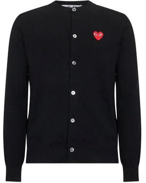 COMME DES GARÇONS PLAY Heart-Logo Button Cardigan - Black