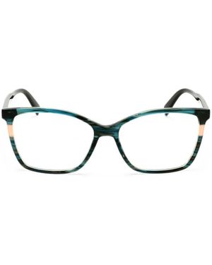 Longchamp Striped Rectangle-Frame Glasses - Green