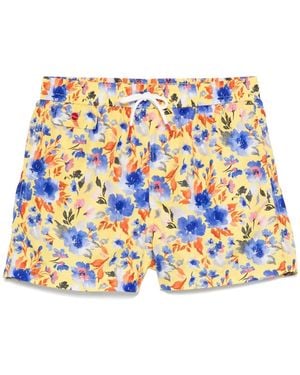 Kiton フローラル トランクス水着 - ホワイト