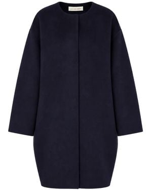 Liviana Conti Magnus Collarless Drop-Shoulder Coat - Blue