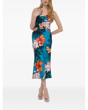 Guess Floral-Print Midi Dress - Blue