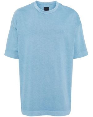 Juun.J Logo-Embroidered T-Shirt - Blue
