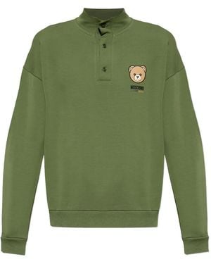 Moschino Button Bear-Graphic Polo Shirts - Green