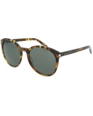 Saint Laurent Classic 6 Tortoiseshell-Effect Round-Frame Sunglasses - Metallic