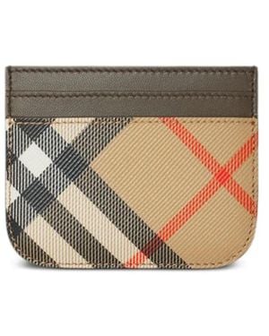 Burberry チェック カードケース - ブラウン