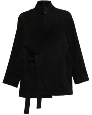 Rainmaker Shawl-Collar Belted Jacket - Black