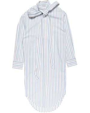 Acne Studios Vestido Midi A Rayas Con Lazo - Blanco