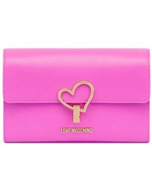 Love Moschino ハート チェーン ショルダーバッグ - ピンク