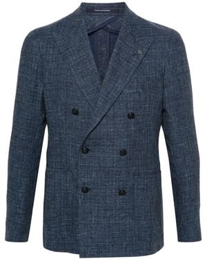 Tagliatore Peak-Lapels Double-Breasted Blazer - Blue