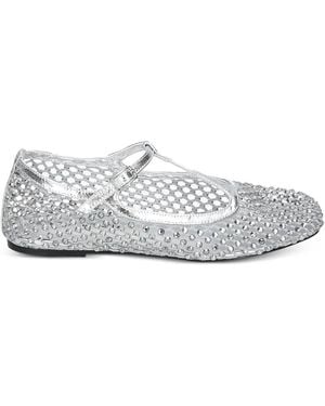 strategia shoes Astra Rhinestone-Embellished Ballet Flats - White