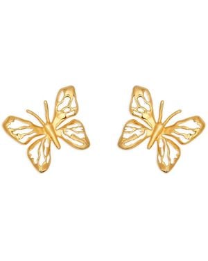 Oscar de la Renta Boucles D'Oreilles Butterfly À Fermoir Clip - Métallisé