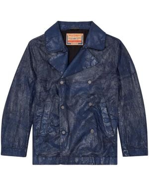 DIESEL Double-Breasted Denim Jacket - Blue