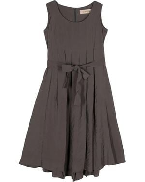 Blanca Vita Sleeveless Pleated Midi Dress - Brown