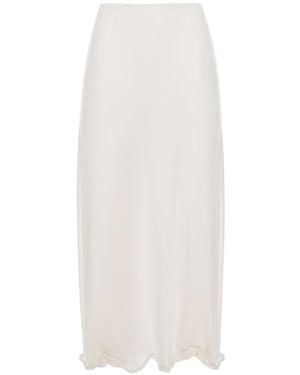 SEEN USERS Twombly Bloom Ruffled Midi Skirt - White