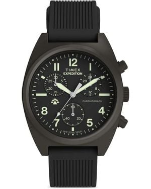 Timex Expedition Capstone 46Mm Chronograph Watch - Black