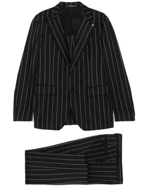Tagliatore Pinstripe-Pattern Suit - Black
