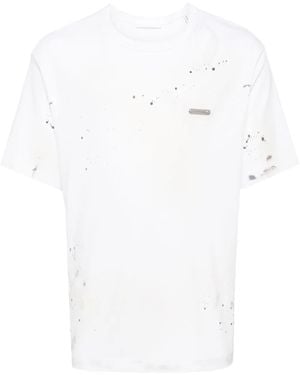 Helmut Lang Paint-Splatter Cotton T-Shirt - White
