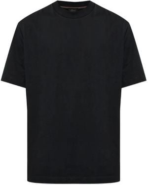 Brioni Logo-Embroidered Short-Sleeve T-Shirt - Black