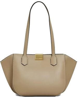 Karl Lagerfeld Leather Tote Bag - Natural