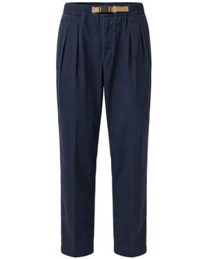 Michael Coal Belted Pleated Trousers - Blue