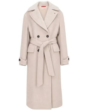 Isaia Belted Double-Breasted Coat - Natural
