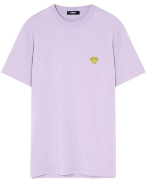 Versace T-Shirt Mit Medusa-Stickerei - Lila