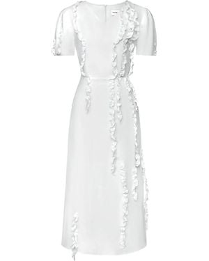 POST MERIDIEM Ruffle-Detail Midi Dress - White