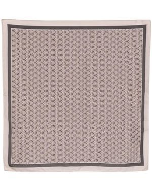 Brunello Cucinelli Graphic-Print Silk Scarf - Grey