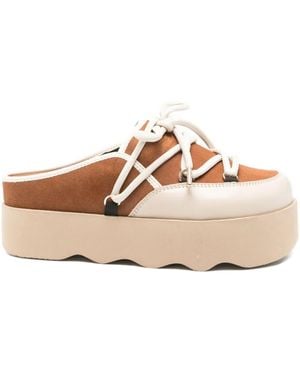 Scholl Slipper Mit Plateau - Natur