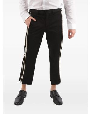 Neil Barrett Side-Stripe Slim-Fit Cropped Pants - Black