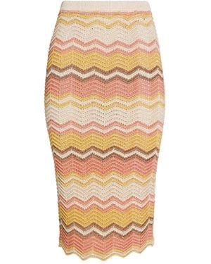 retroféte Gonna Con Motivo Chevron - Neutro