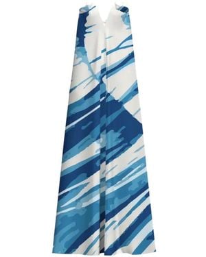 Diarrablu Jwana Abstract-Print Rope-Strap Maxi Dress - Blue