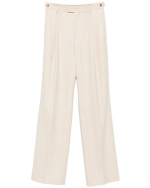 Berwich Herringbone Pleated Pants - White