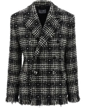 GIUSEPPE DI MORABITO Rhinestone-Embellished Tweed Blazer - Black