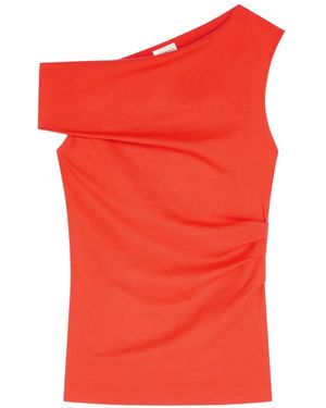 Dries Van Noten Off-Shoulder Jersey Top - Red