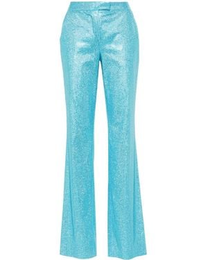 GIUSEPPE DI MORABITO Rhinestone-Embellished Straight Trousers - Blue