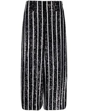 Balmain Sequin-embellished Wide-leg Trousers - Black
